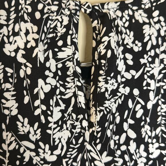 Nordstrom Rack Shirred Black Trailing Vines Midi Dress Size XXS - Picture 6 of 7